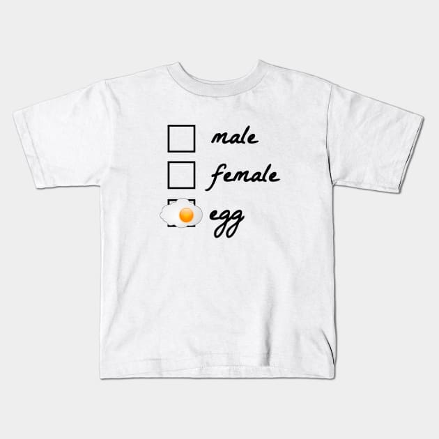 Male, female, egg! The egg became famous in 2019. Politically correct, gender-neutral design. Gift idea for nerds, geeks and reddit readers. Kids T-Shirt by Qwerdenker Music Merch